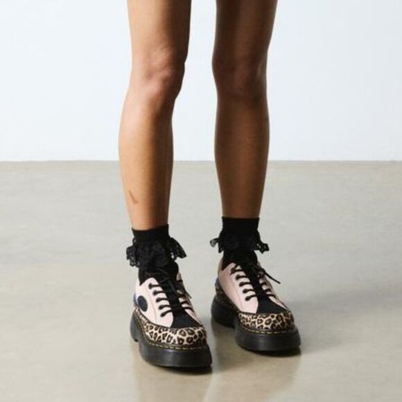 Dr. Martens Buzz 5-Eye Light Tan & Powder Pink Leopard and Suede Shoes UK 7 NIB - Picture 12 of 15